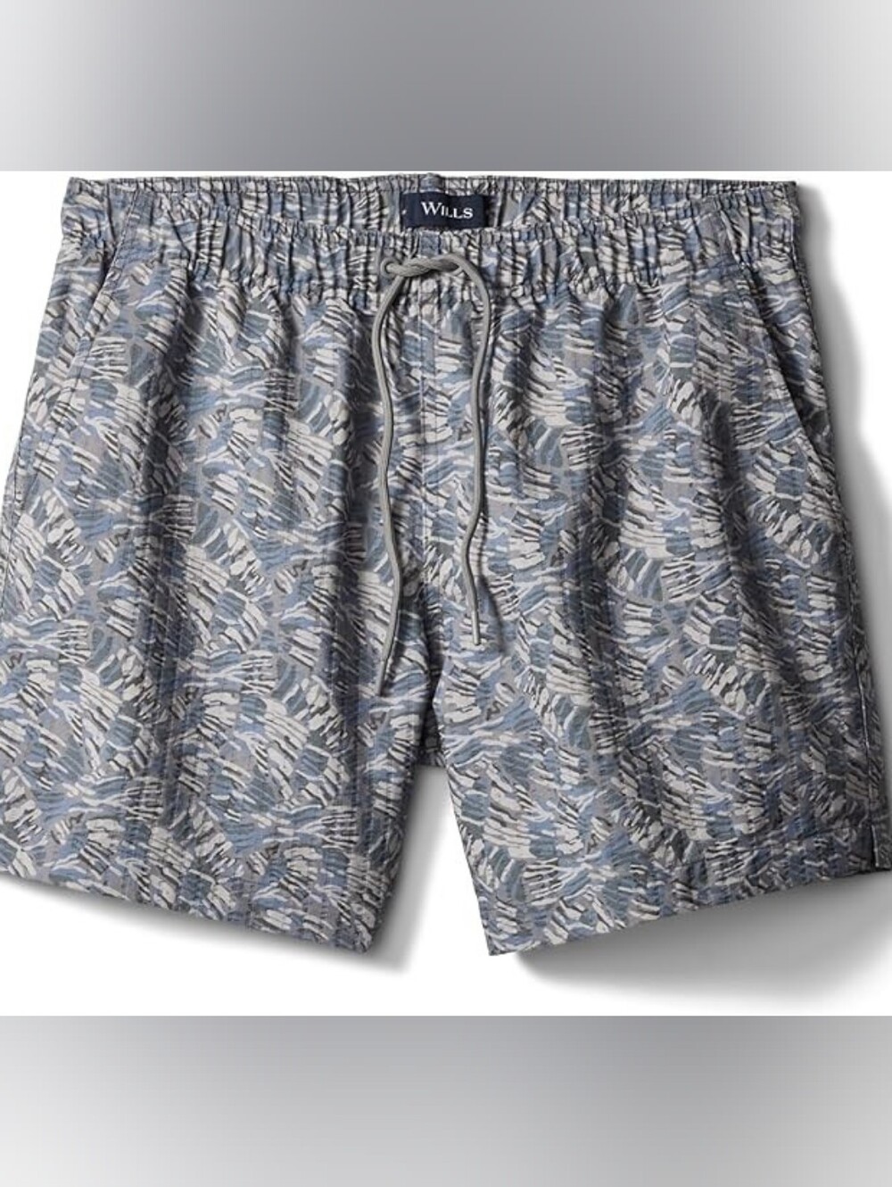 Huckberry wills salino swim trunks 6” – grey quill print resort shorts - NEW
